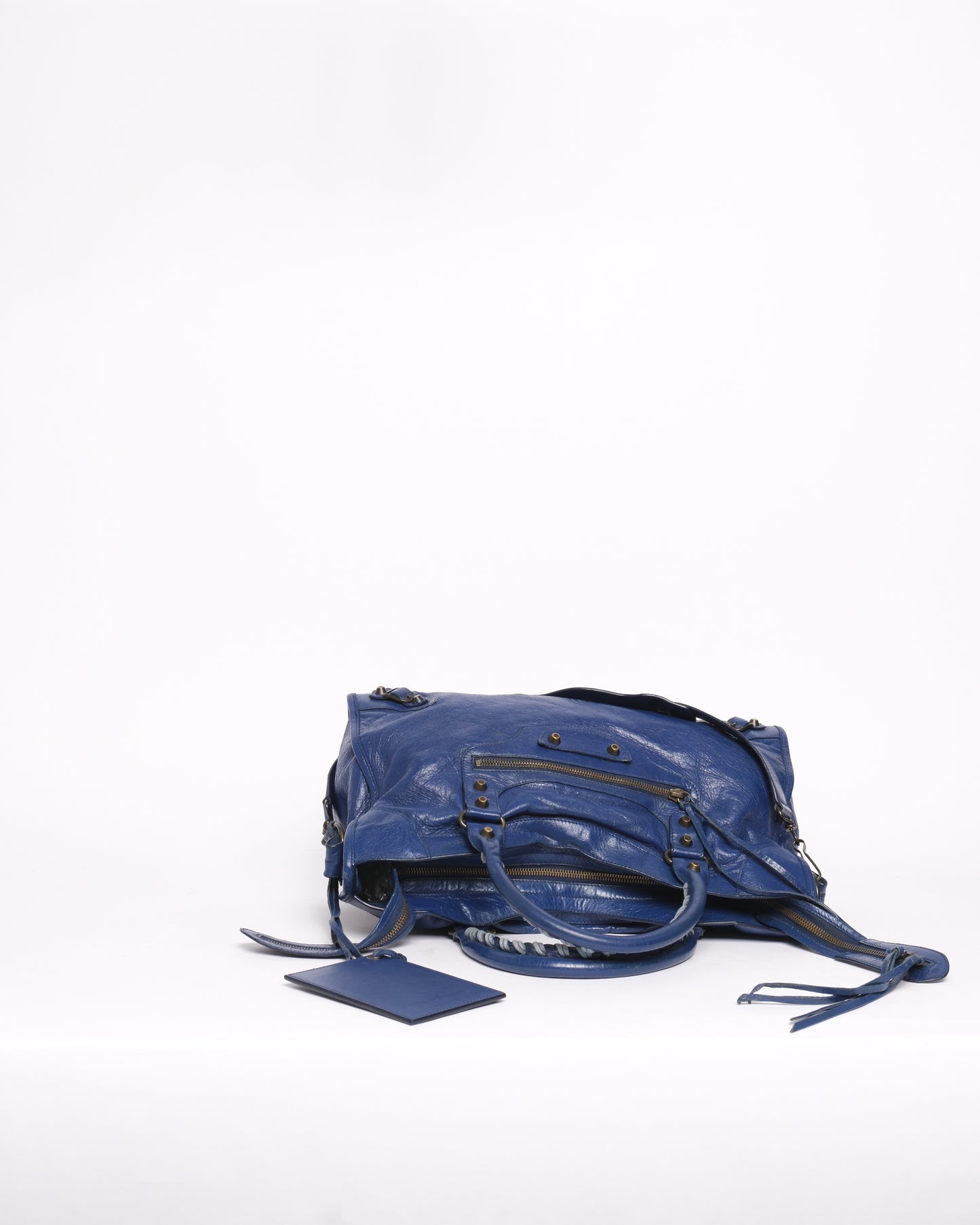 Balenciaga Navy Blue Leather City bag