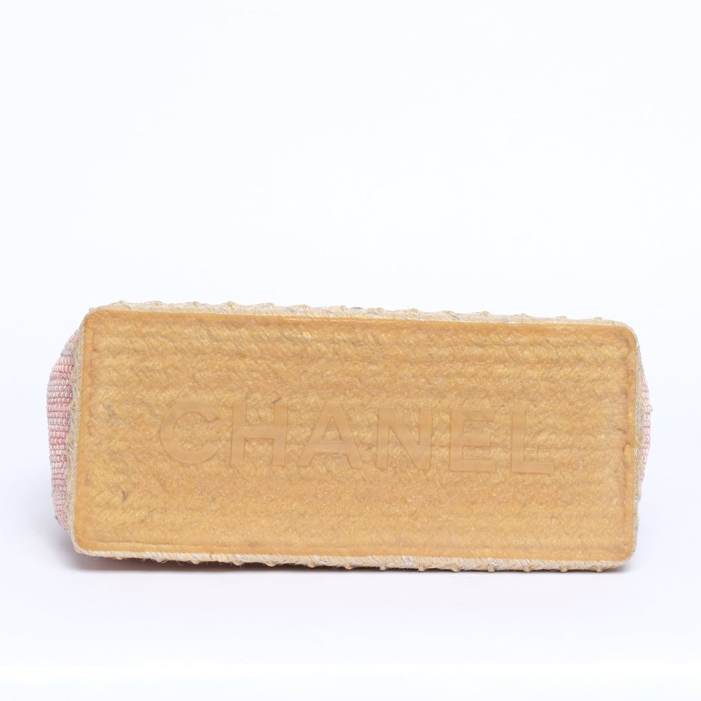 Chanel 2006 Pink Quilted Espadrille Raffia Flap