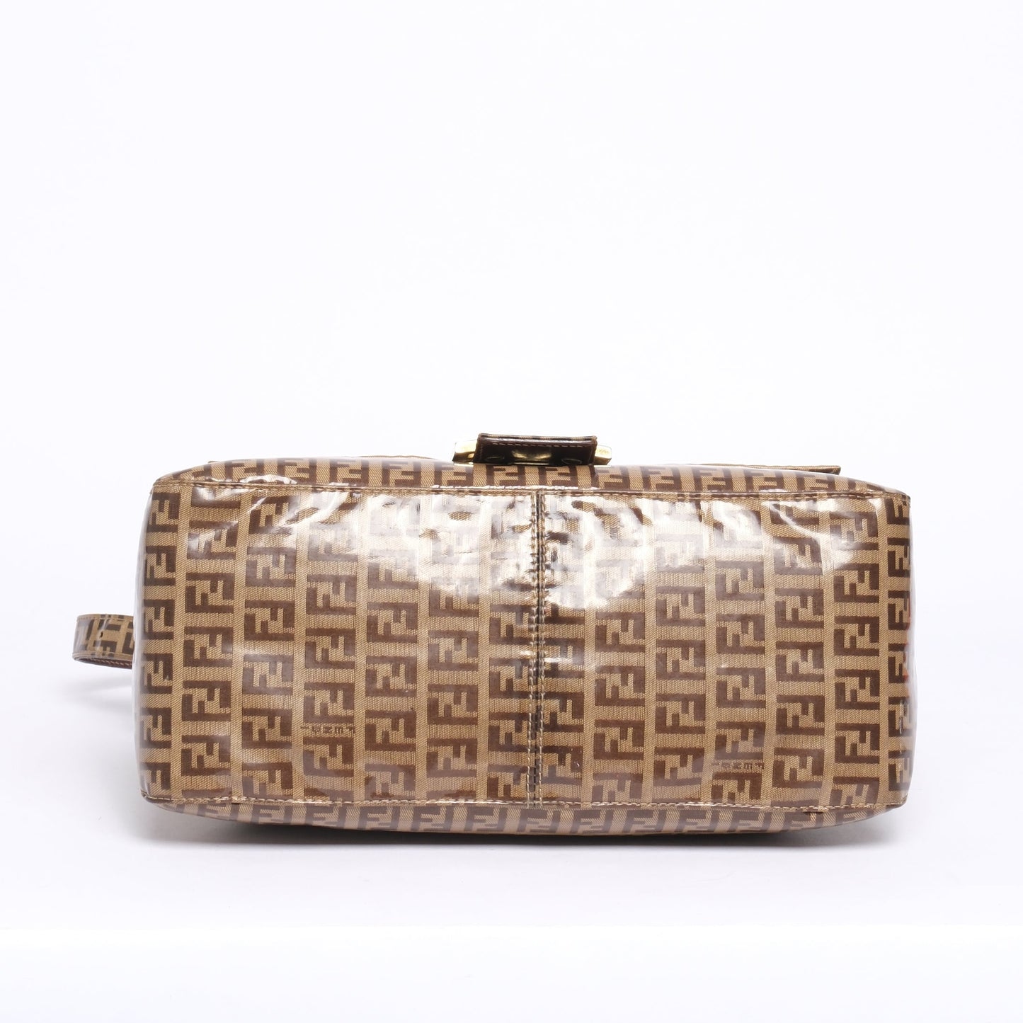 Fendi Zucchino Monogram Vinyl Brown Mama Baguette Shoulder Bag