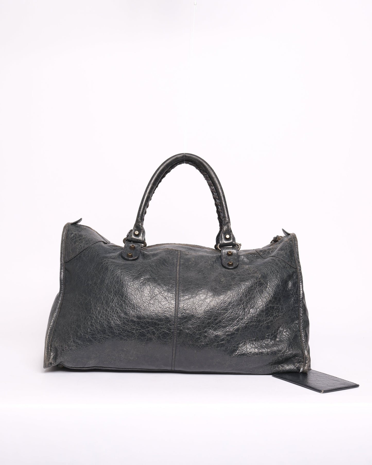 Balenciaga Washed Black Leather "Work" City Bag