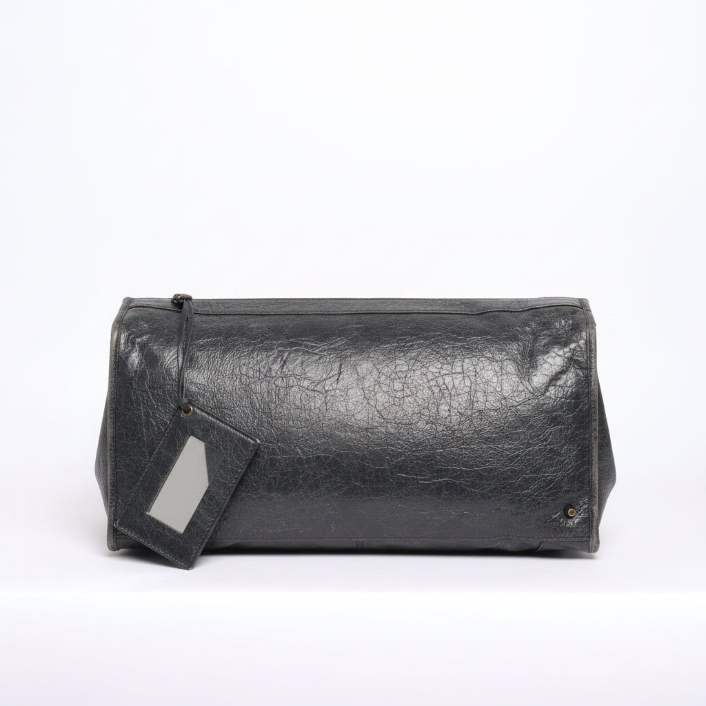 Balenciaga Washed Black Leather "Work" City Bag