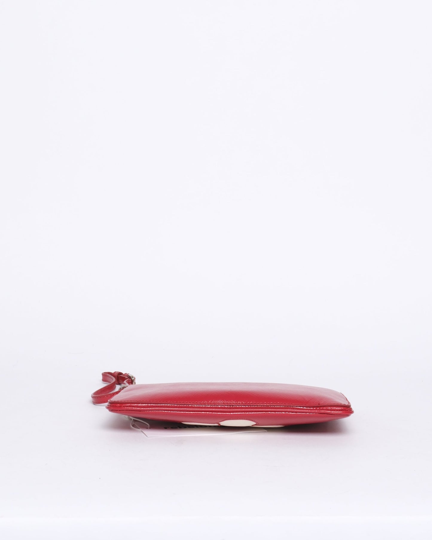 Prada Red Leather Flower Wristlet