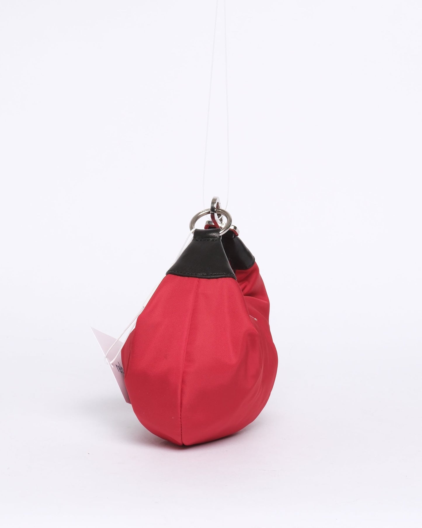 Prada Red Nylon Tessuto Mini Clip Top Handle Bag