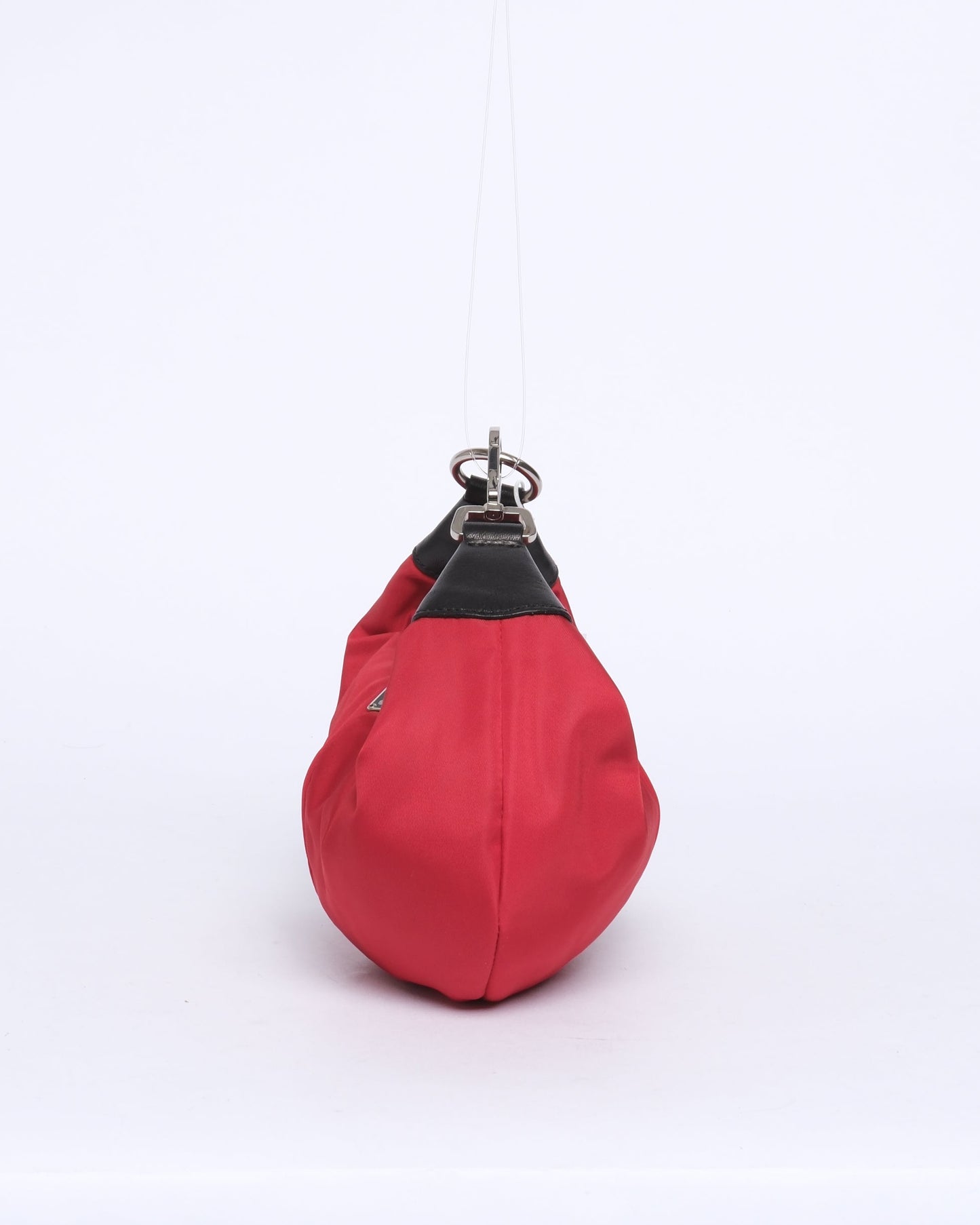 Prada Red Nylon Tessuto Mini Clip Top Handle Bag