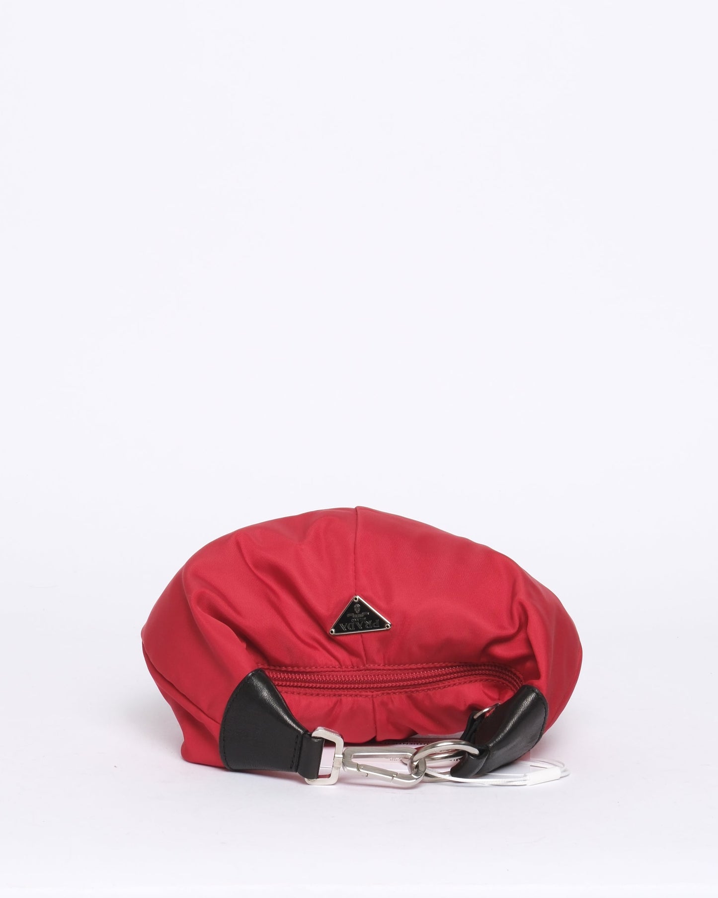 Prada Red Nylon Tessuto Mini Clip Top Handle Bag