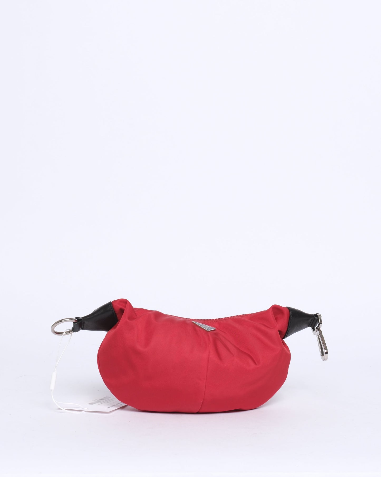 Prada Red Nylon Tessuto Mini Clip Top Handle Bag