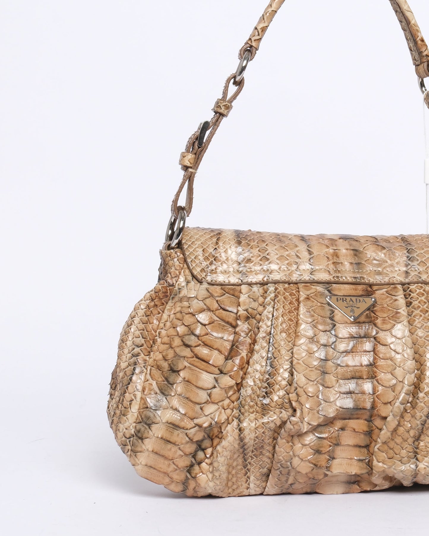 Prada Brown Python Leather Shoulder Bag