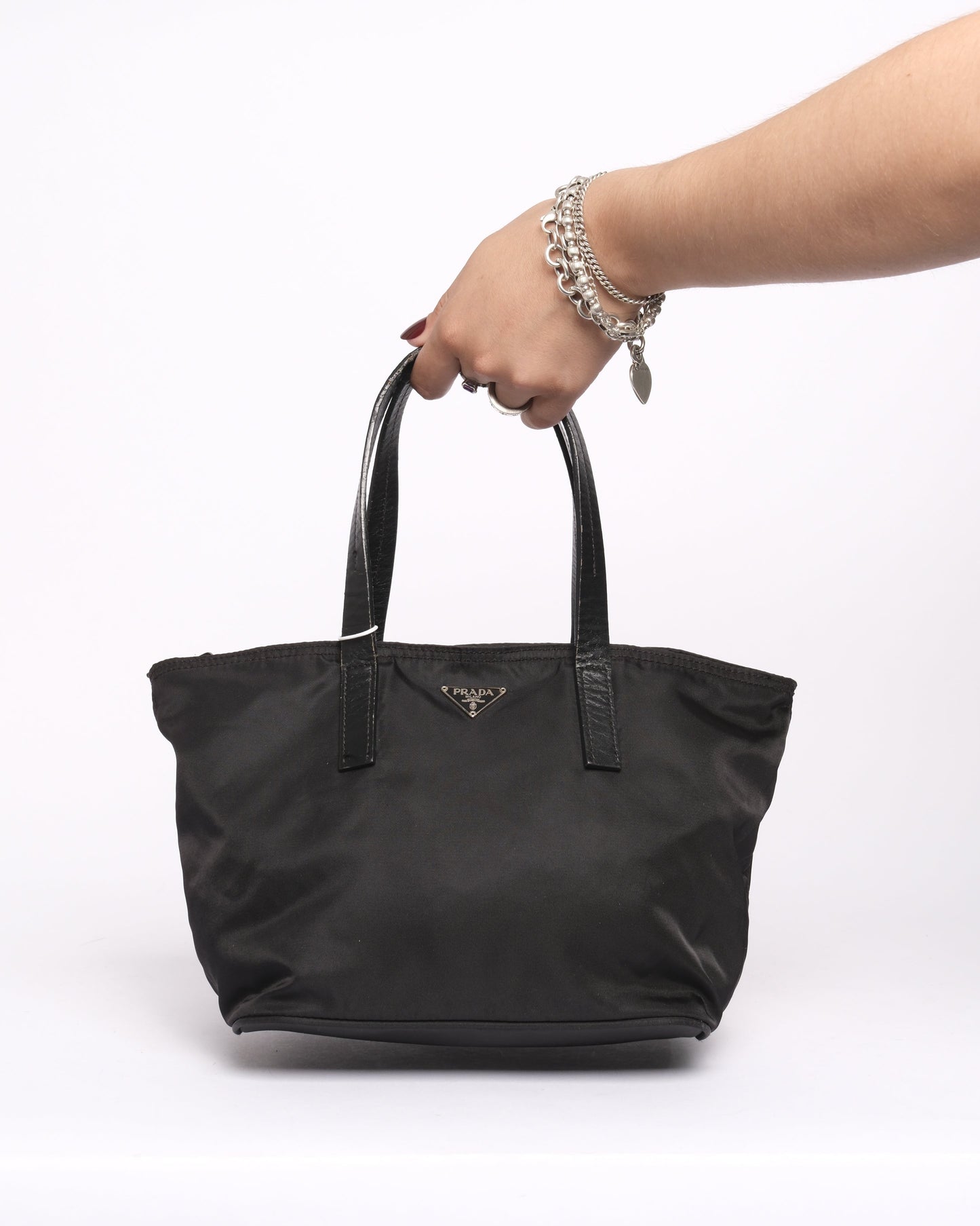 Prada Black Nylon Top Handle Bag