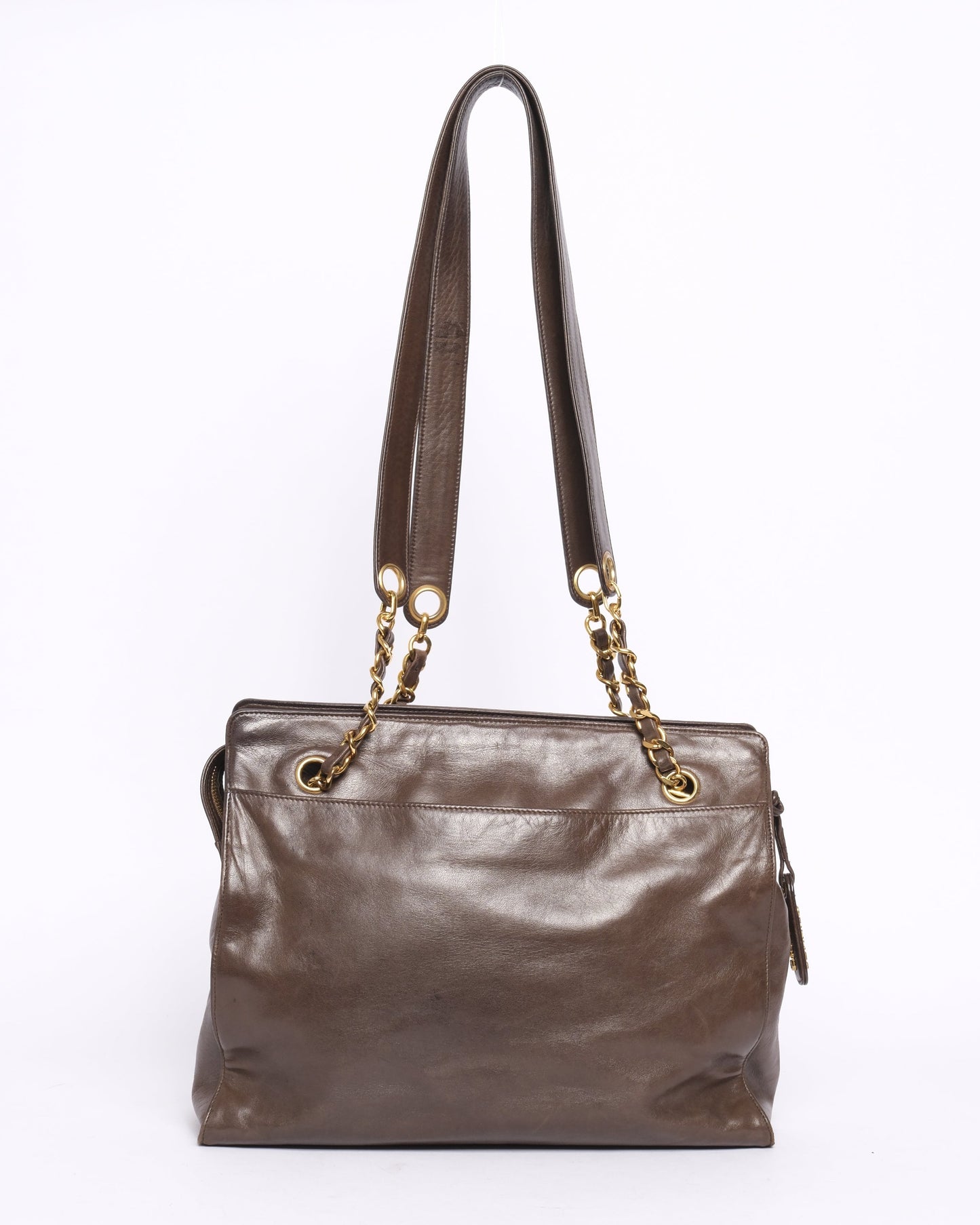 Chanel Brown Lambskin CoCo Mark Shoulder Tote Bag