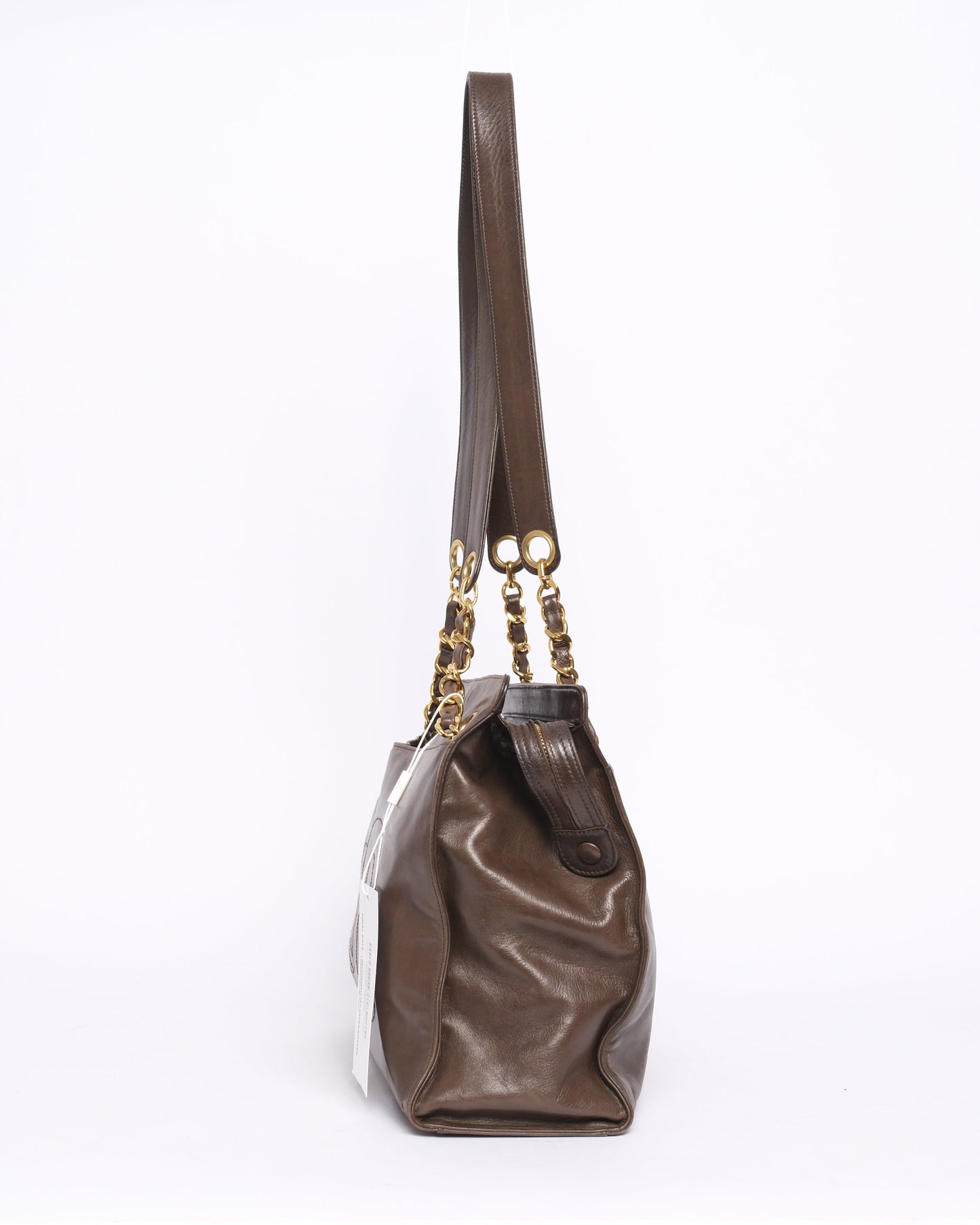 Chanel Brown Lambskin CoCo Mark Shoulder Tote Bag