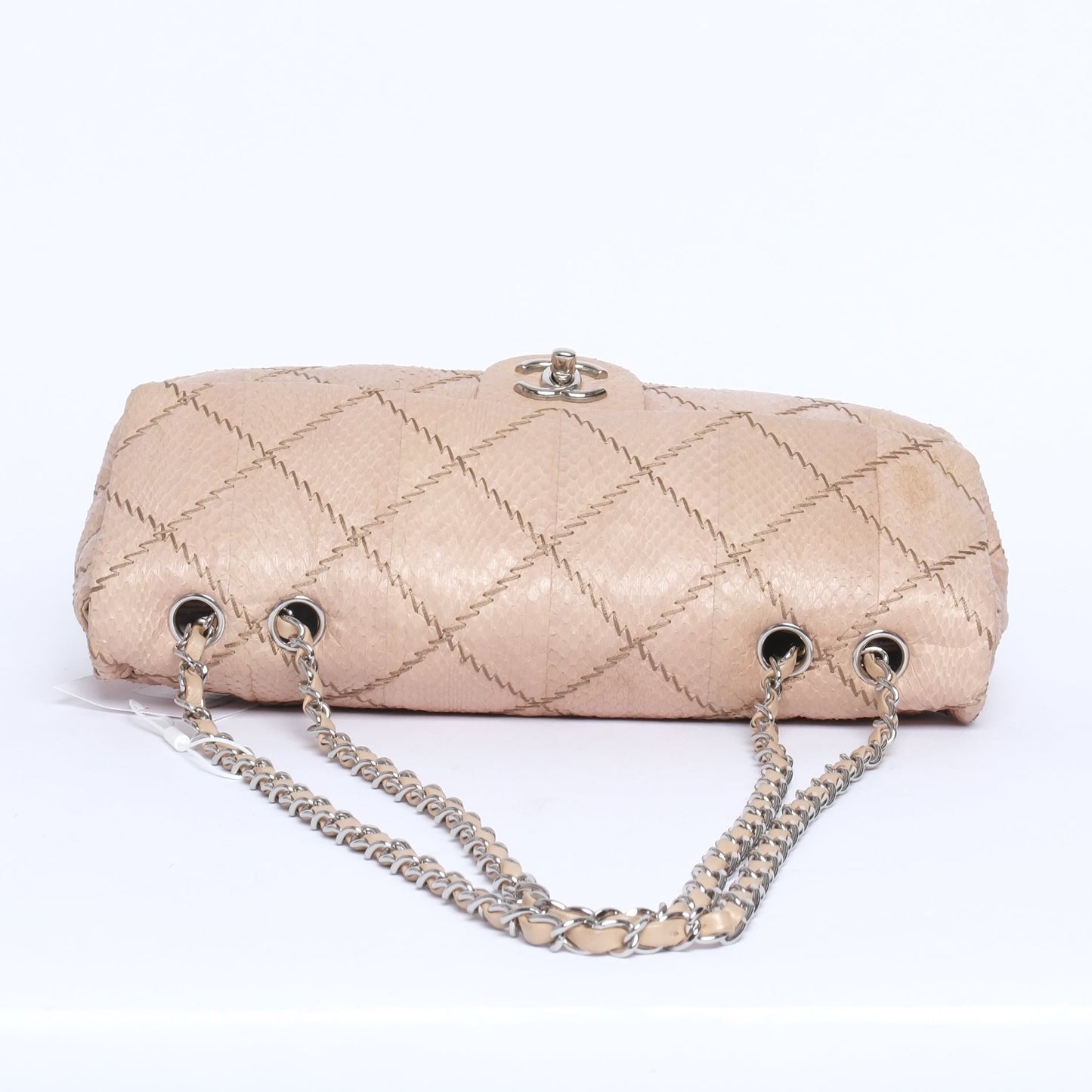 Chanel Beige Python E/W Flap Bag