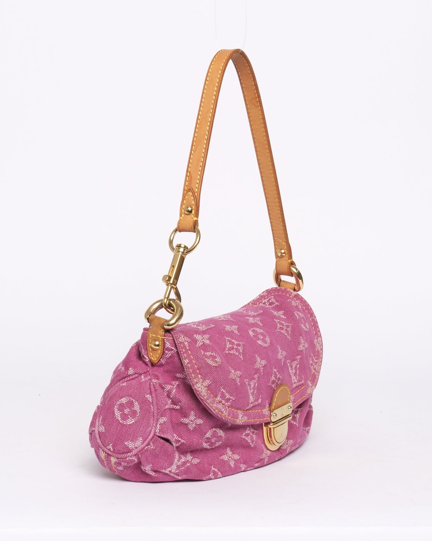 Louis Vuitton Pink Denim Pleaty Shoulder Bag