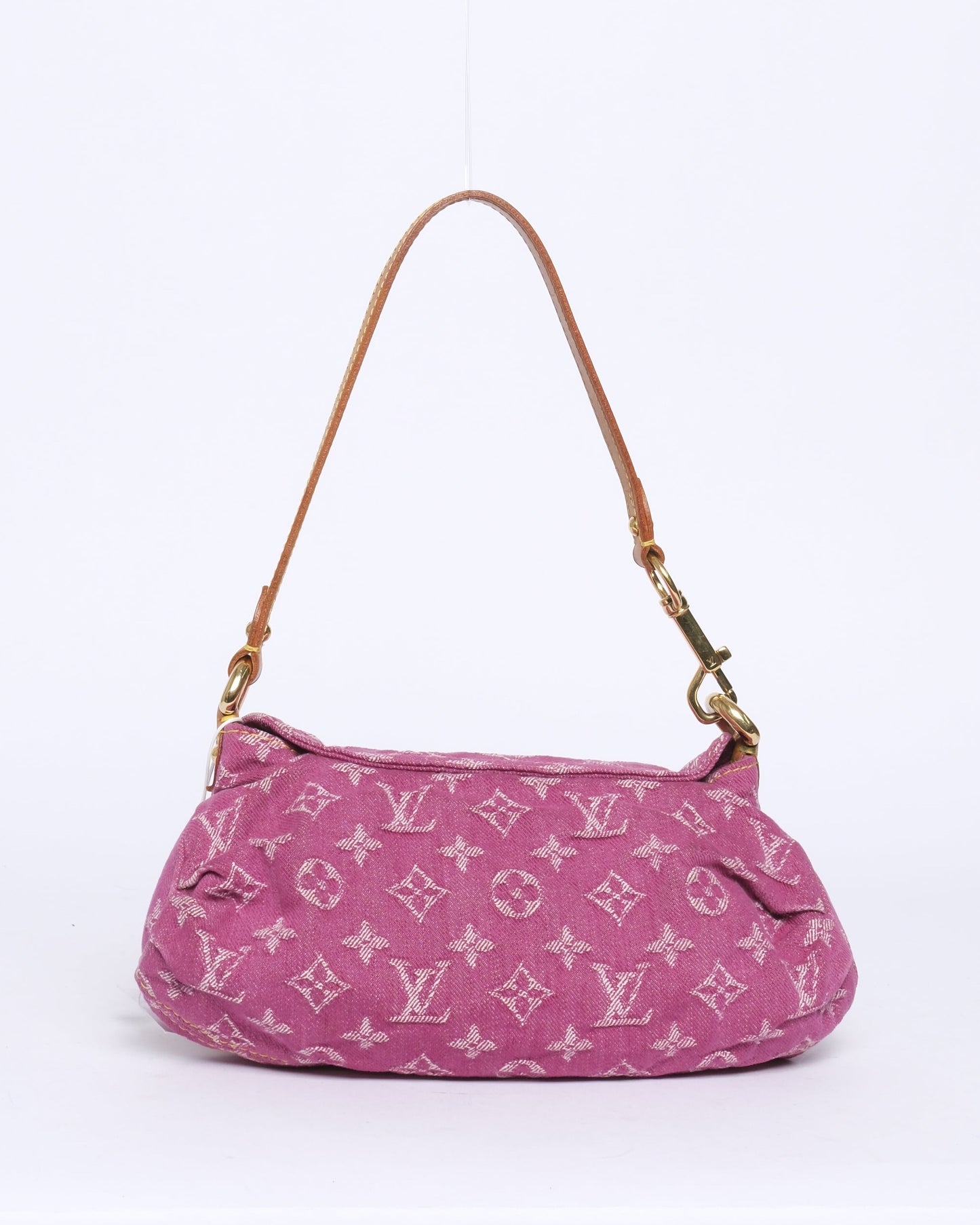 Louis Vuitton Pink Denim Pleaty Shoulder Bag