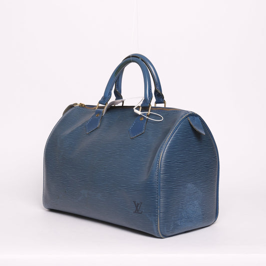 Louis Vuitton Toledo Blue Epi Leather Speedy 30 Handbag