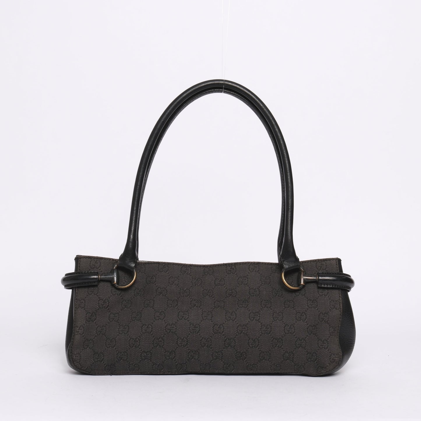 Gucci Black Denim Horsebit Shoulder Bag