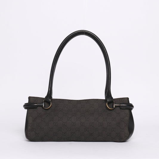 Gucci Black Denim Horsebit Shoulder Bag