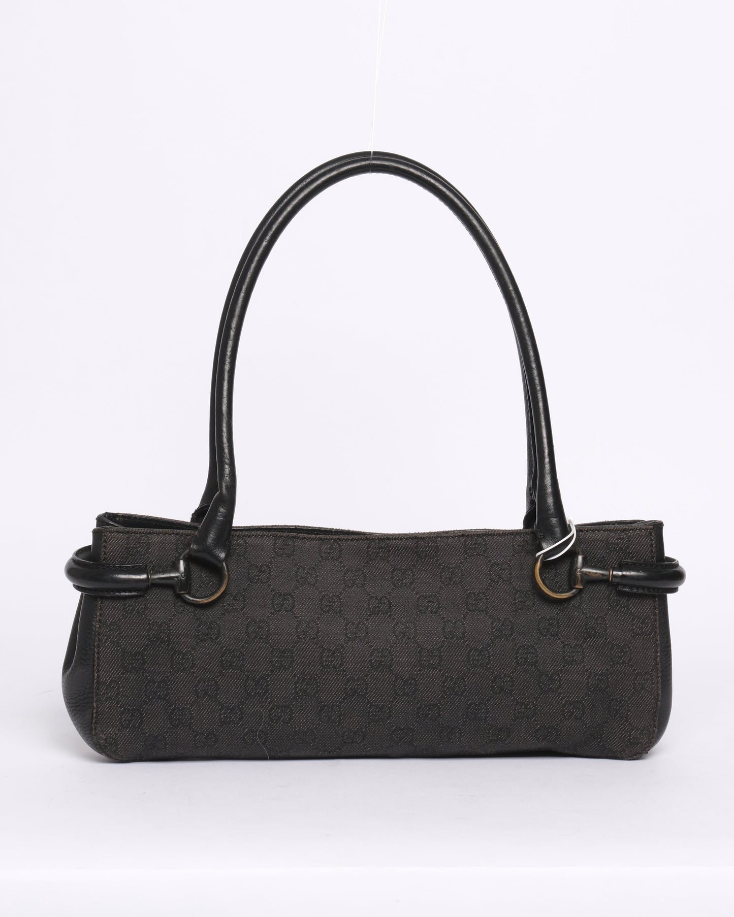 Gucci Black Denim Horsebit Shoulder Bag