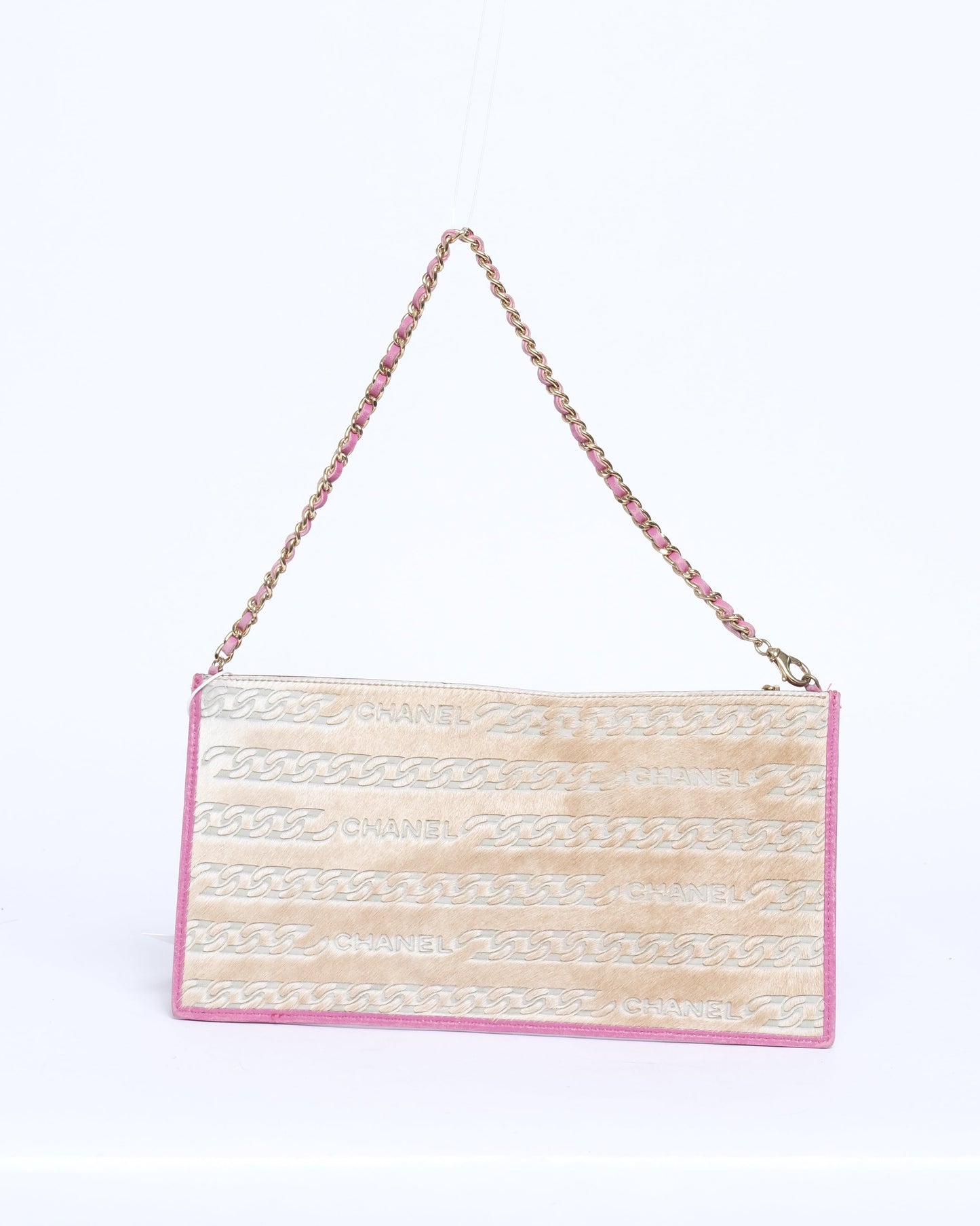 Chanel Ponyhair Chain Printed Pochette Shoulder Bag