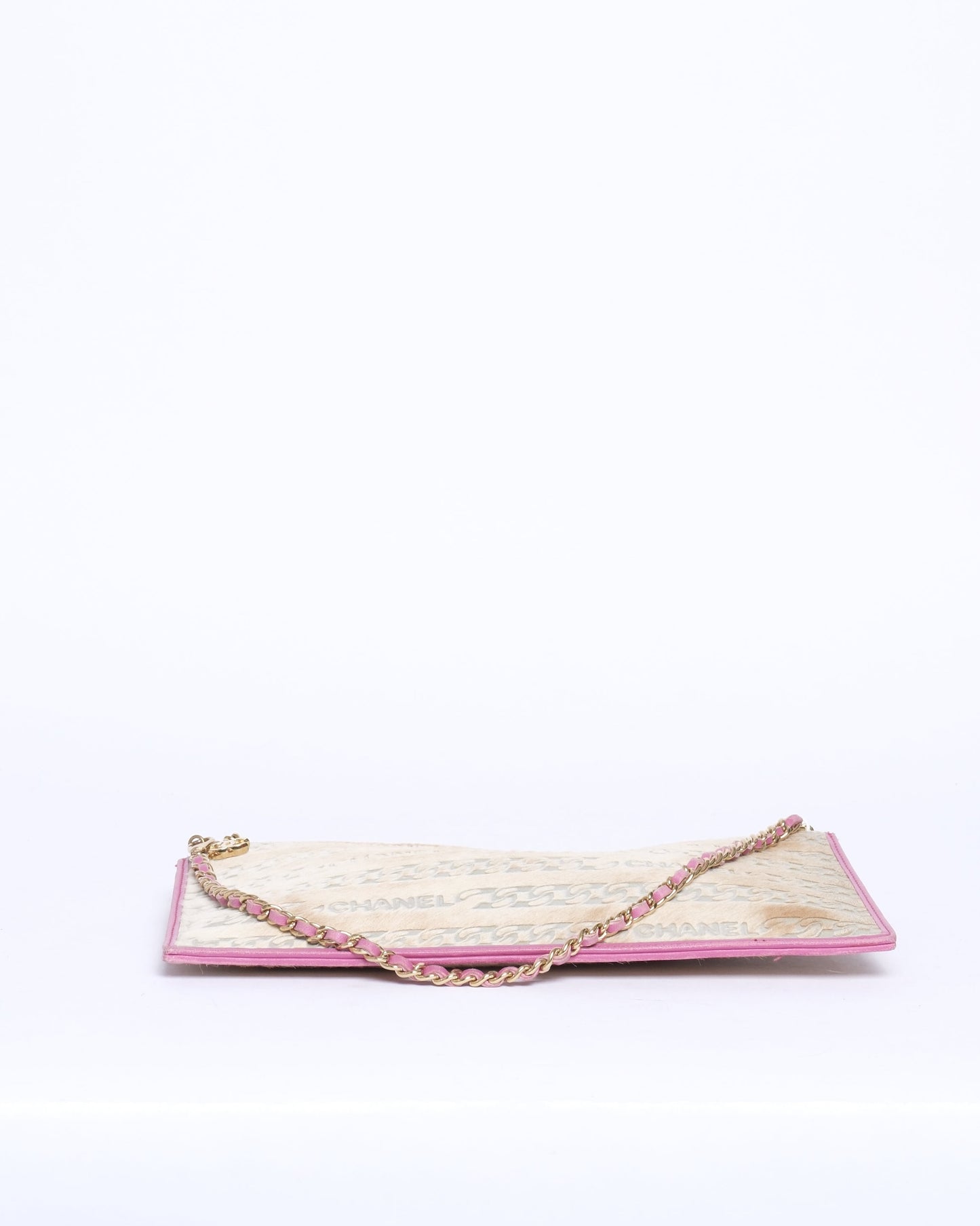 Chanel Ponyhair Chain Printed Pochette Shoulder Bag