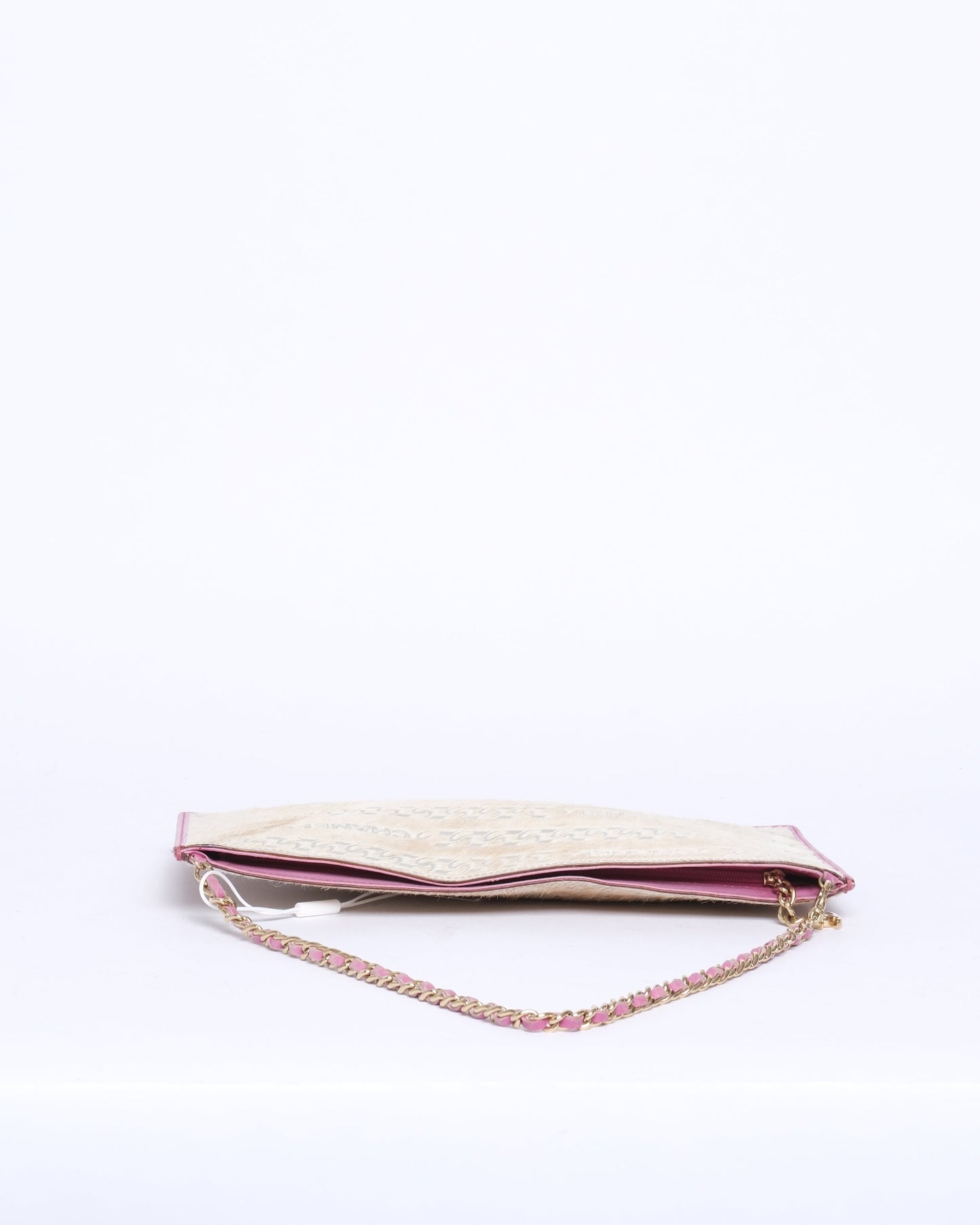 Chanel Ponyhair Chain Printed Pochette Shoulder Bag