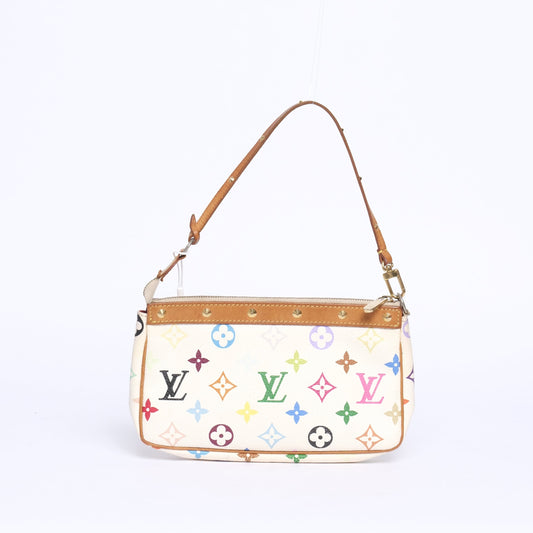 Louis Vuitton White Multicolor Pochette Shoulder Bag
