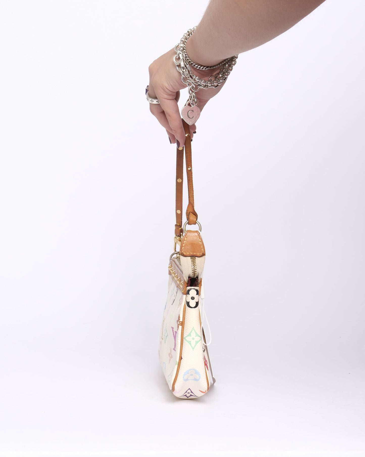 Louis Vuitton White Multicolor Pochette Shoulder Bag