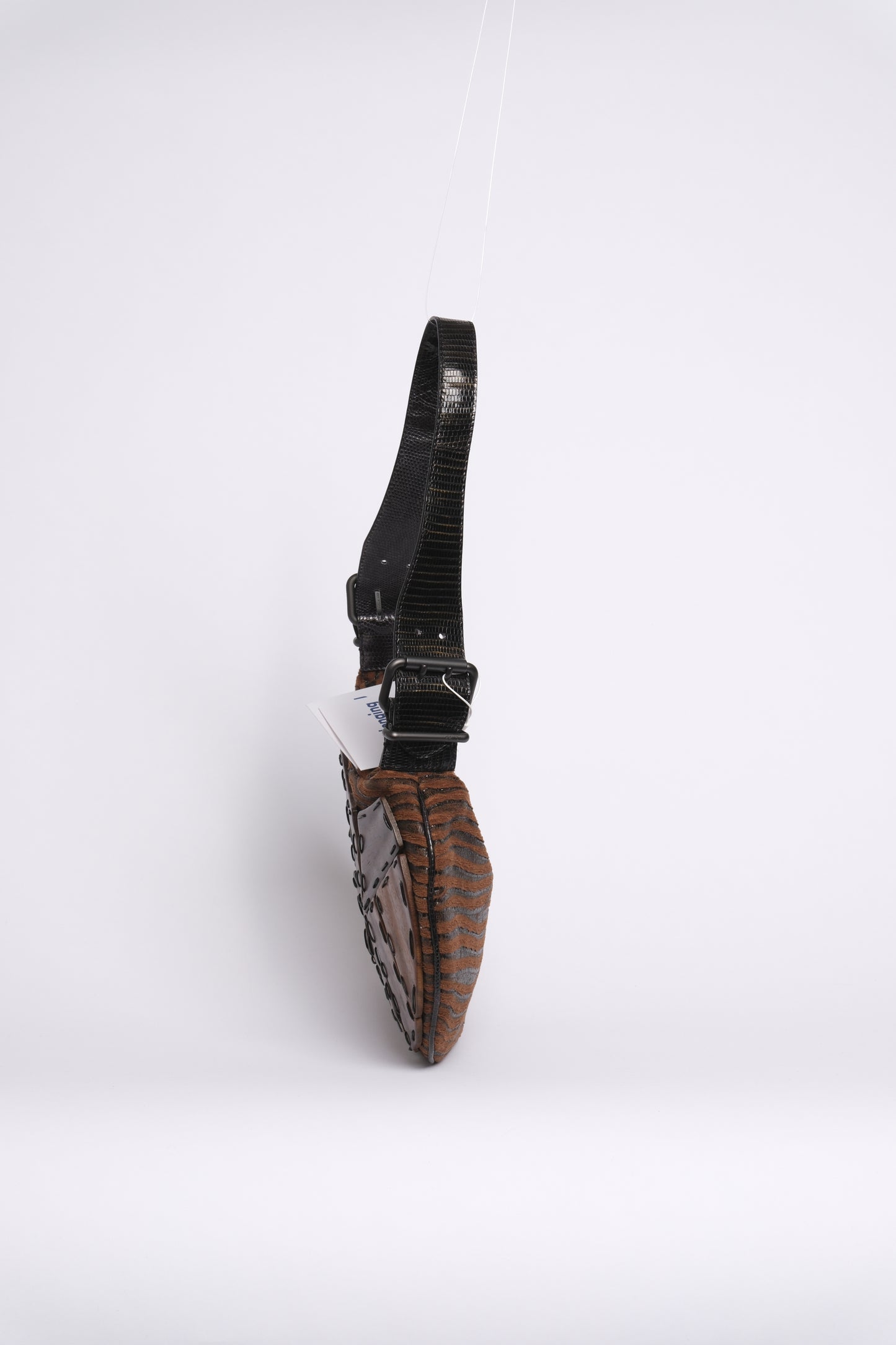 Fendi Brown Multicolored Wood Paneled Oyster Bag (Copy)