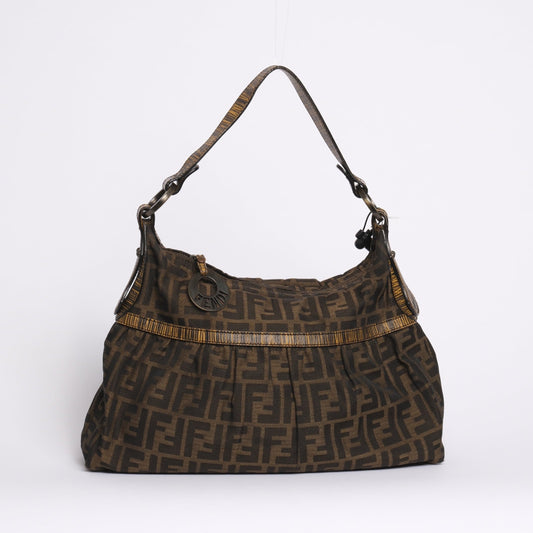 Fendi Brown Zucca Canvas Chef Shoulder Bag