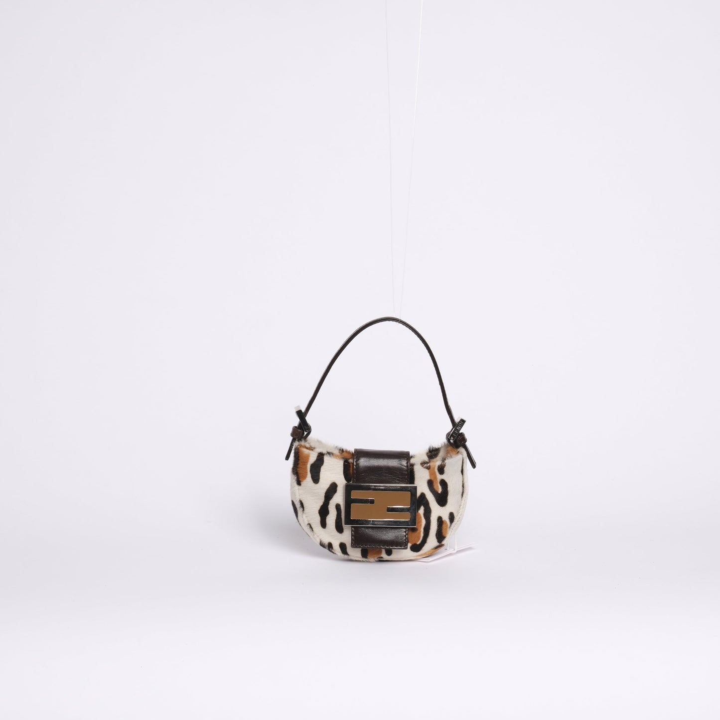 Fendi White Cheetah Print Pony-hair Mini Croissant Top Handle Bag (Copy)