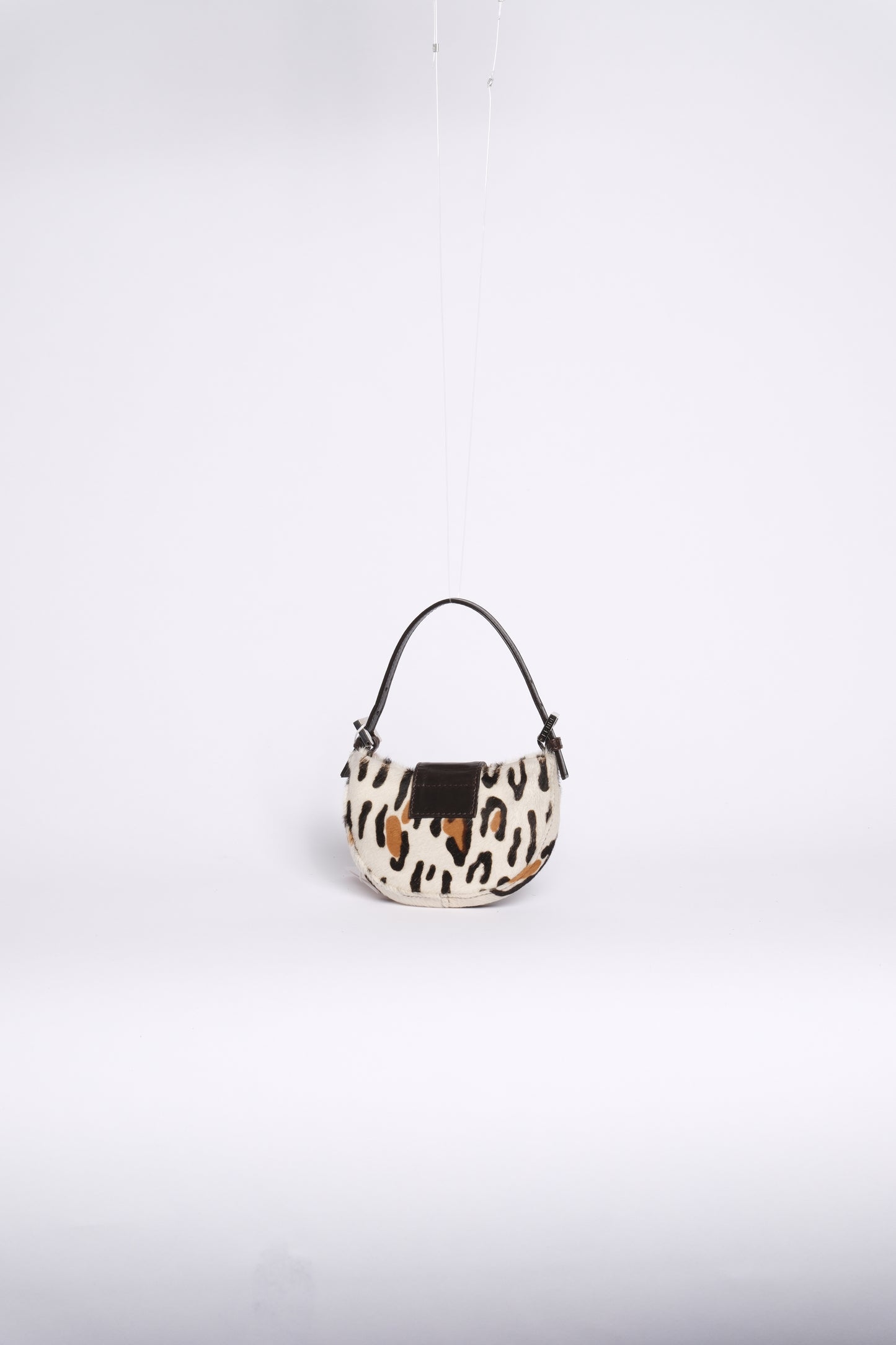 Fendi White Cheetah Print Pony-hair Mini Croissant Top Handle Bag (Copy)