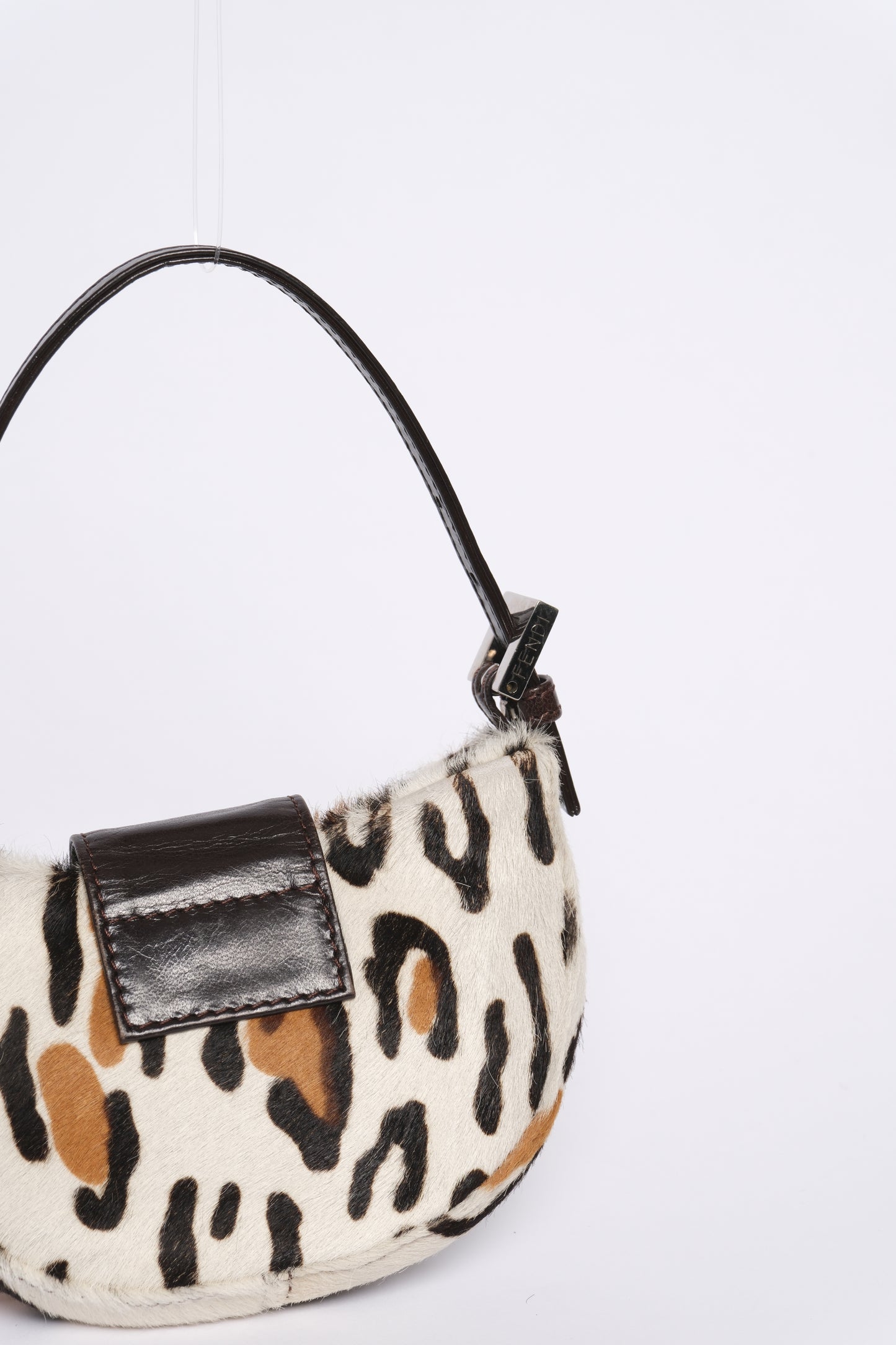 Fendi White Cheetah Print Pony-hair Mini Croissant Top Handle Bag (Copy)
