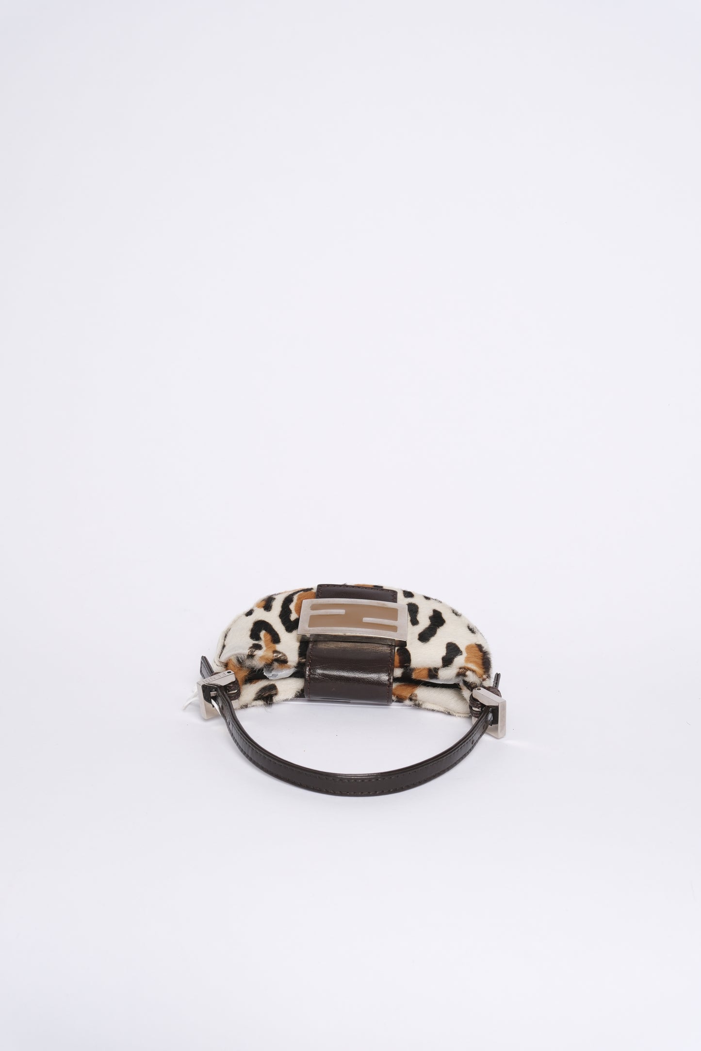 Fendi White Cheetah Print Pony-hair Mini Croissant Top Handle Bag (Copy)