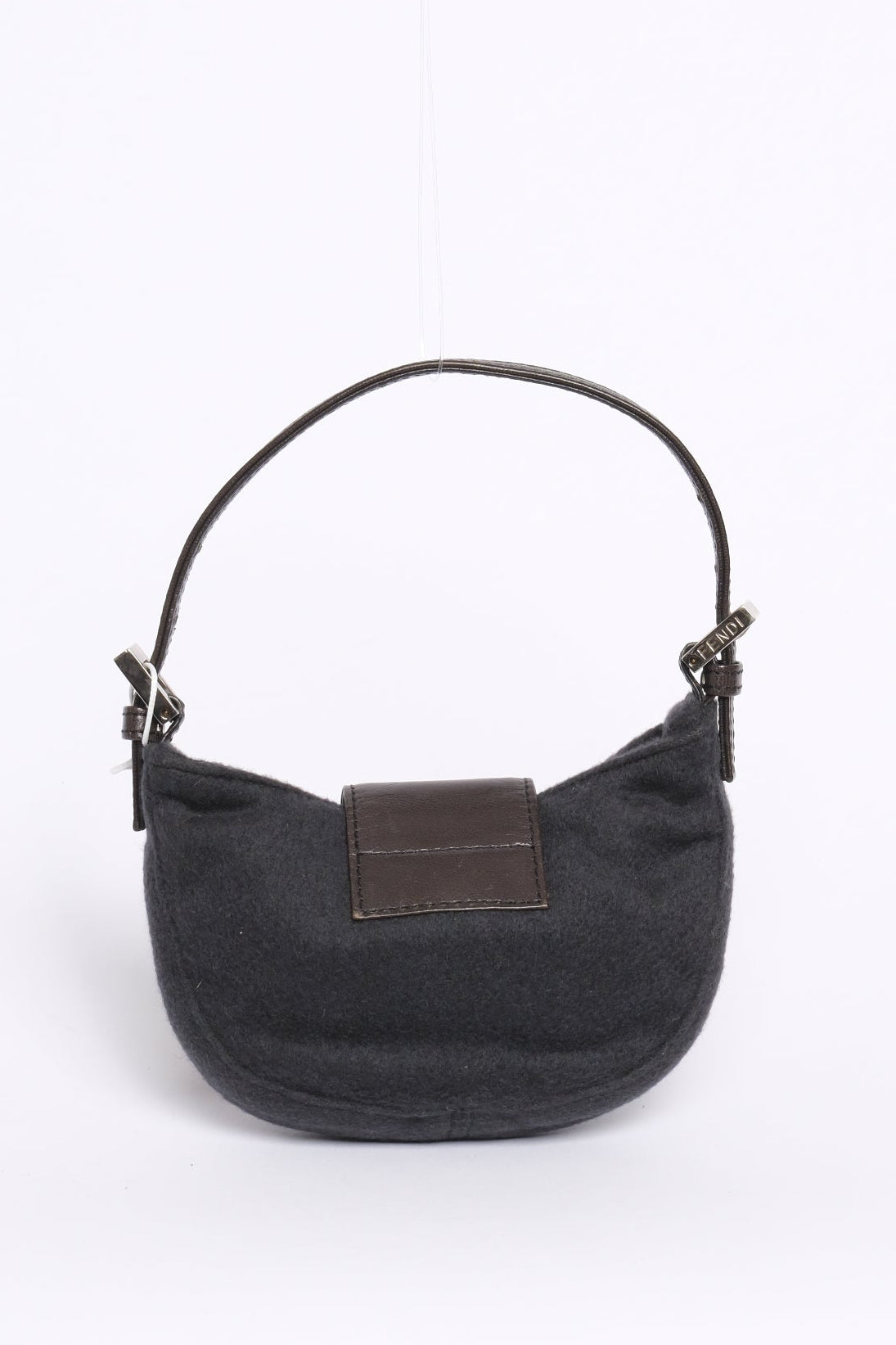 Fendi Grey Wool Mini Croissant