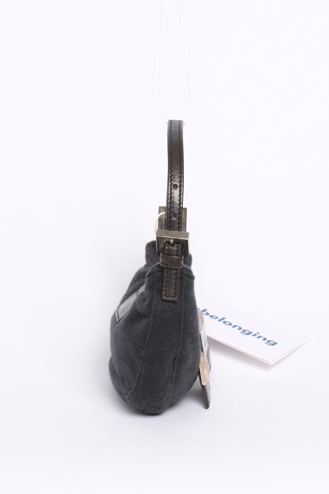 Fendi Grey Wool Mini Croissant