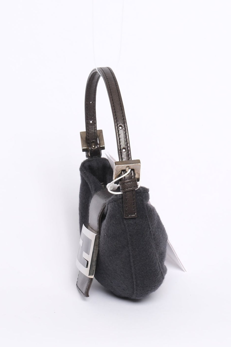 Fendi Grey Wool Mini Croissant