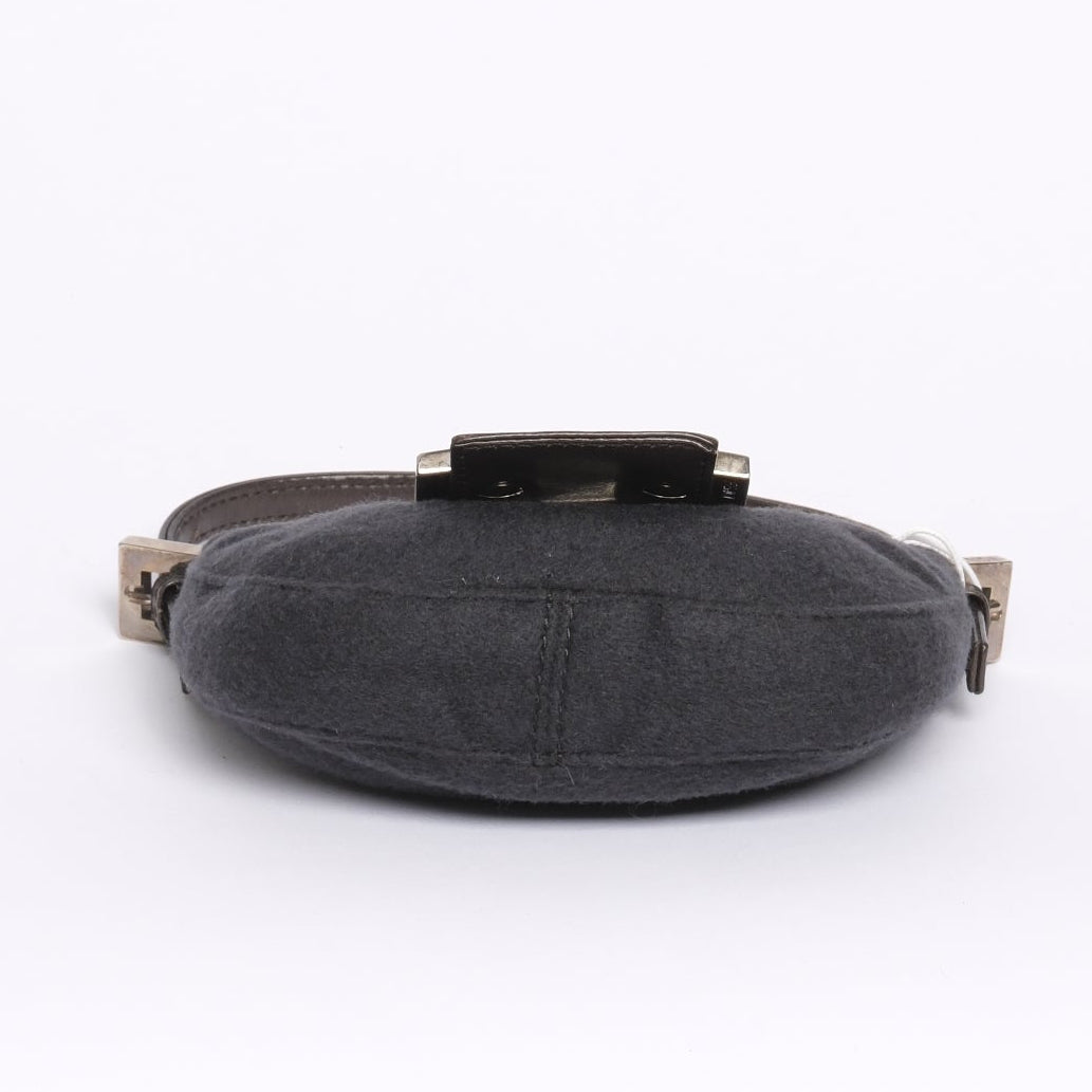 Fendi Grey Wool Mini Croissant