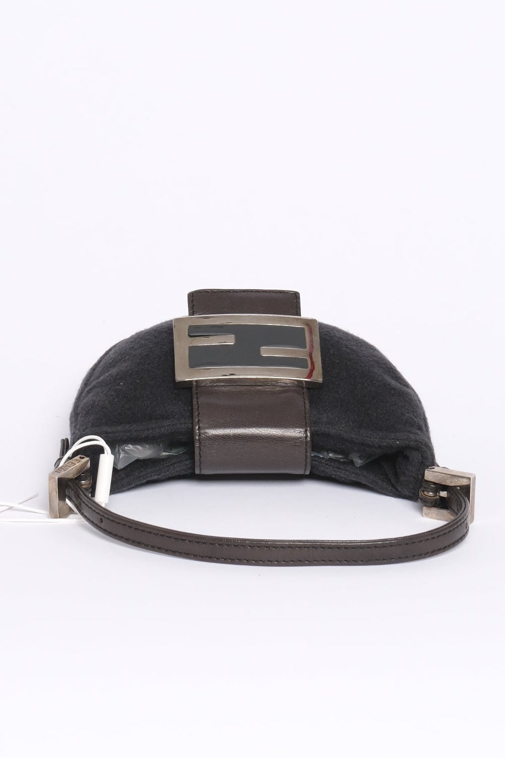 Fendi Grey Wool Mini Croissant