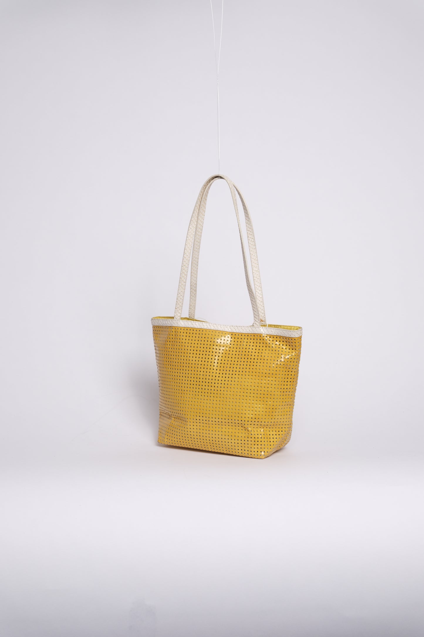 Fendi Yellow Preforated Leather Shoulder Bag