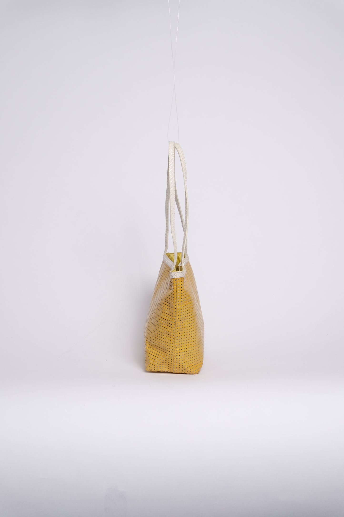 Fendi Yellow Preforated Leather Shoulder Bag