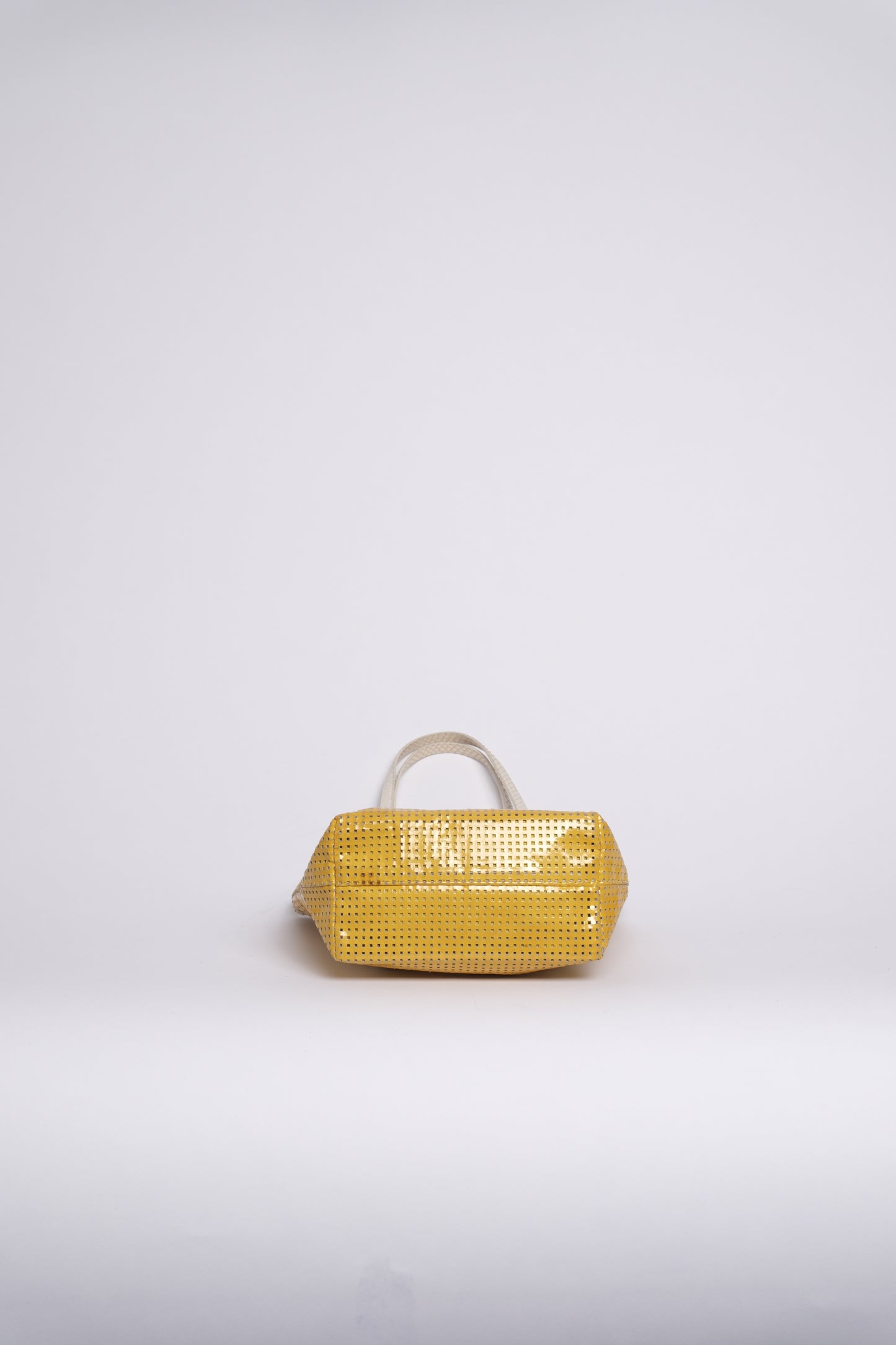 Fendi Yellow Preforated Leather Shoulder Bag