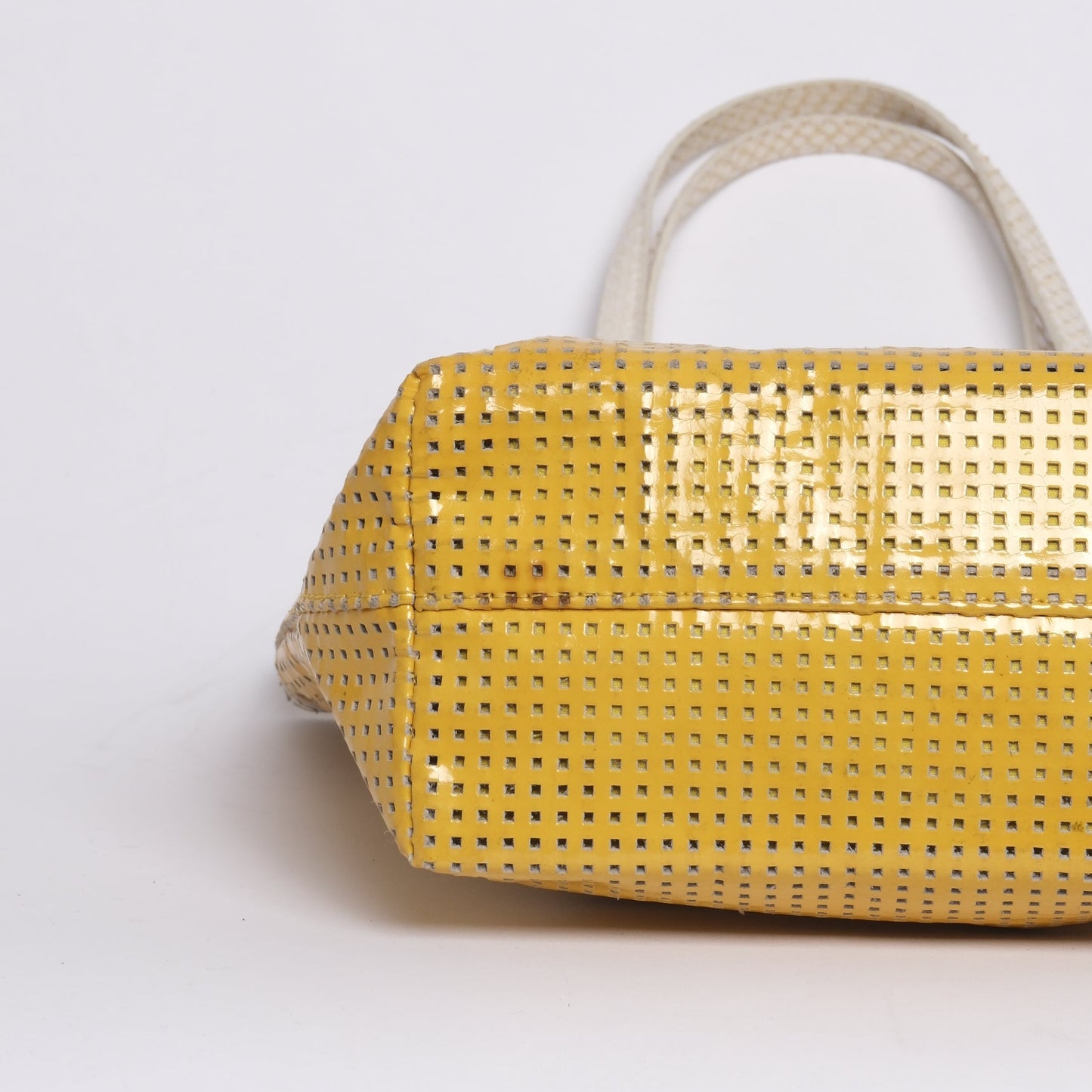 Fendi Yellow Preforated Leather Shoulder Bag