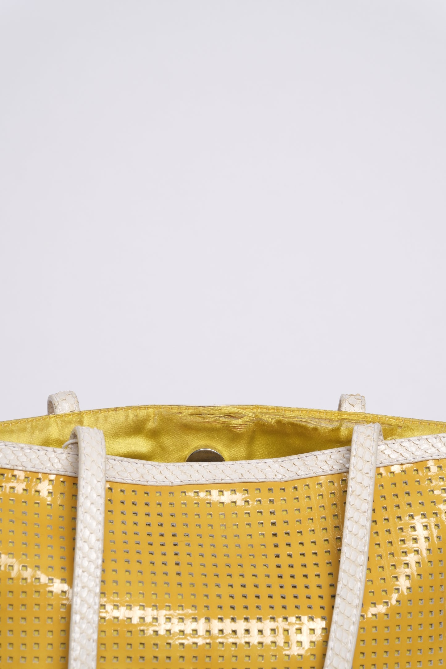 Fendi Yellow Preforated Leather Shoulder Bag