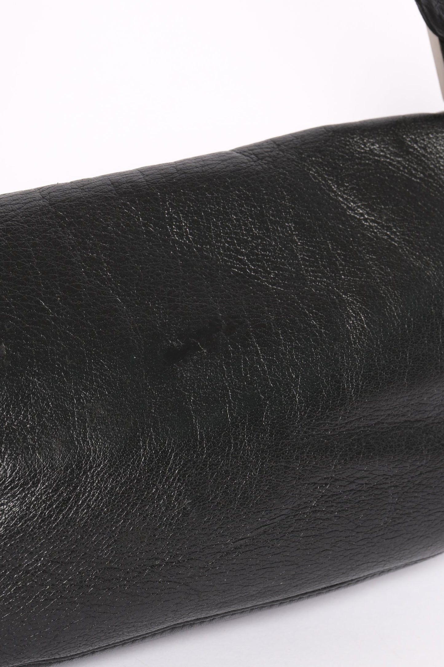 Fendi Black & Green Leather Baguette Shoulder Bag SHW