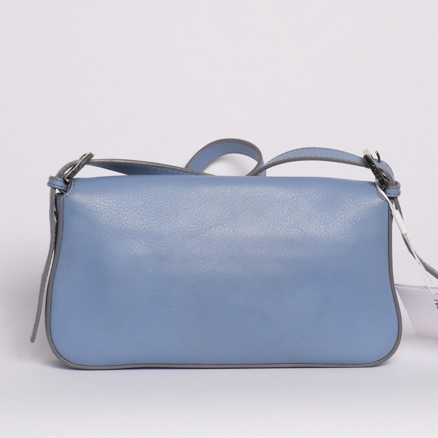 Fendi Light Blue Leather Baguette Shoulder Bag