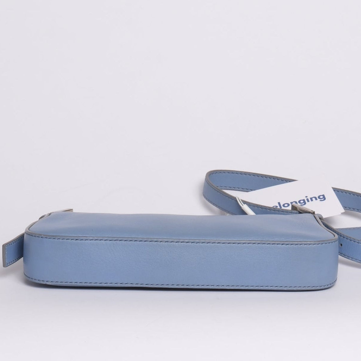 Fendi Light Blue Leather Baguette Shoulder Bag
