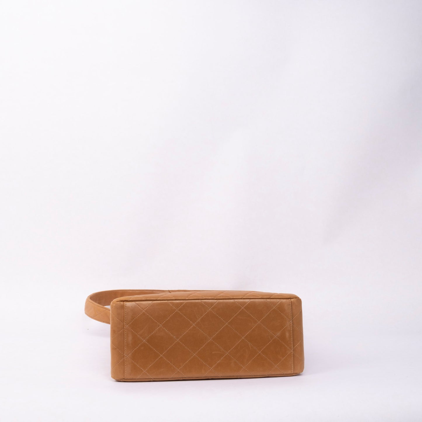 Chanel 1992 Brown Lambskin Quilted Kelly Shoulder Bag