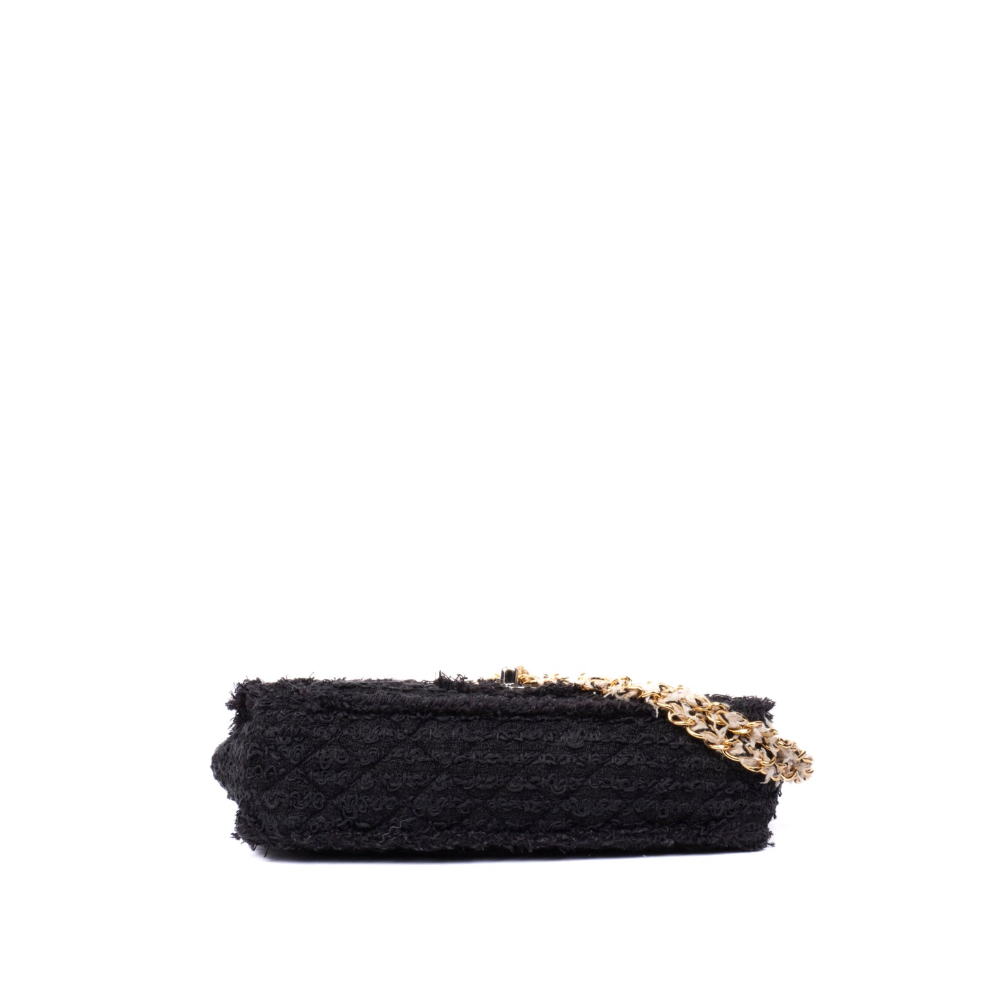 Chanel Black Tweed Matelasse Medium Flap