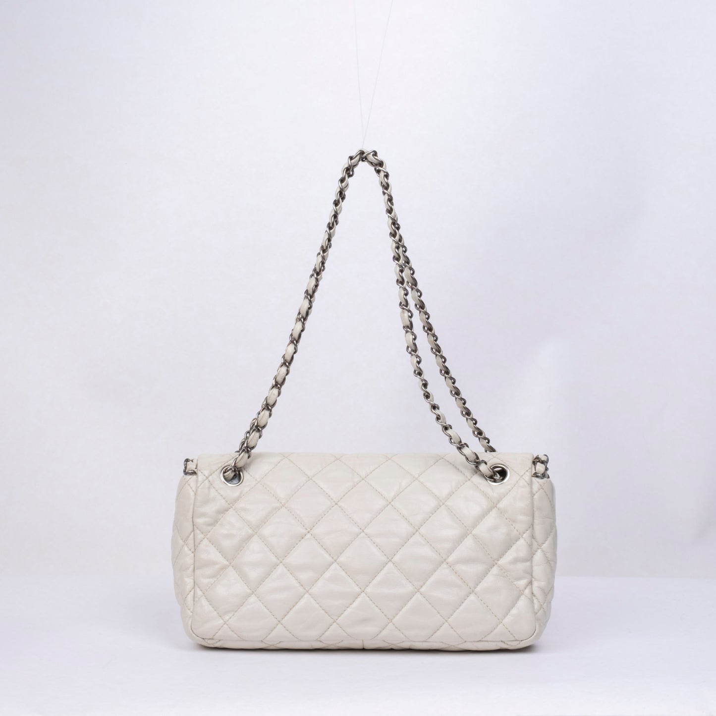 Chanel Cream Leather Quilted Me Chain Flap Bag