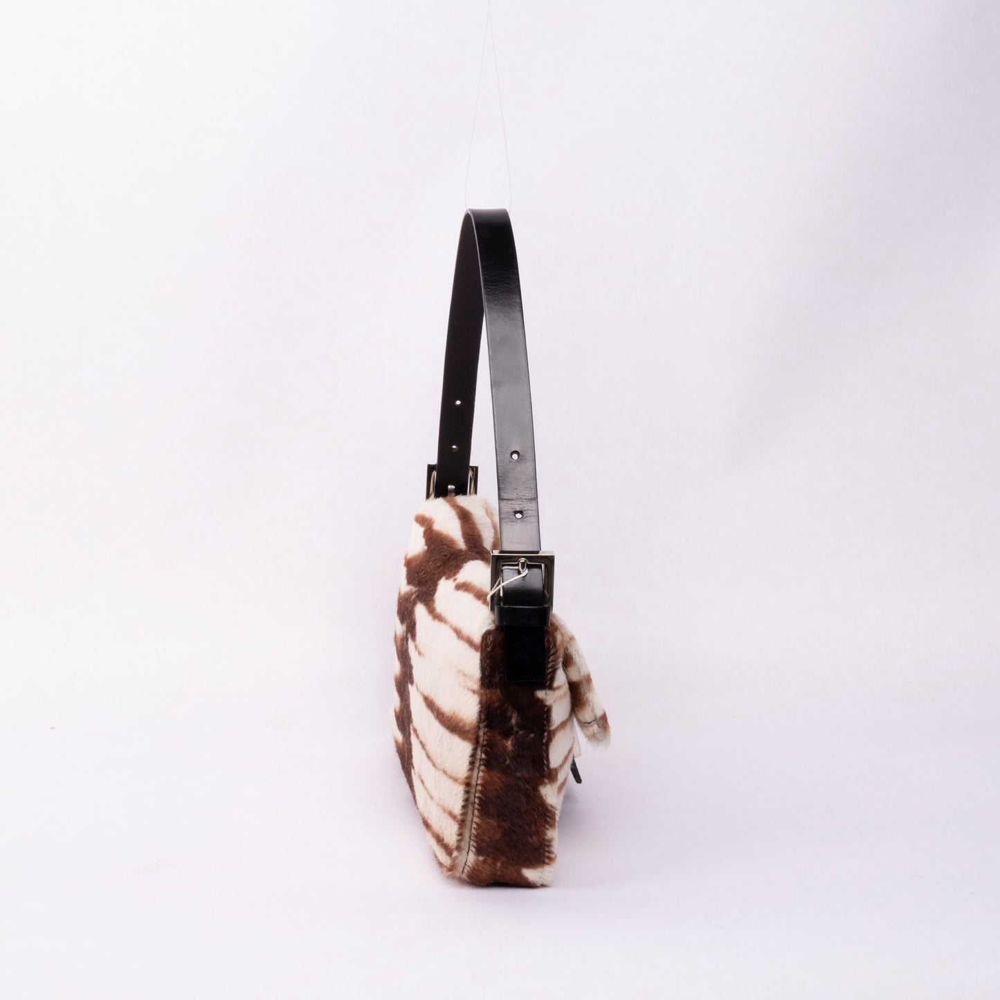 Fendi Brown Multicolored Ponyhair Baguette Shoulder Bag